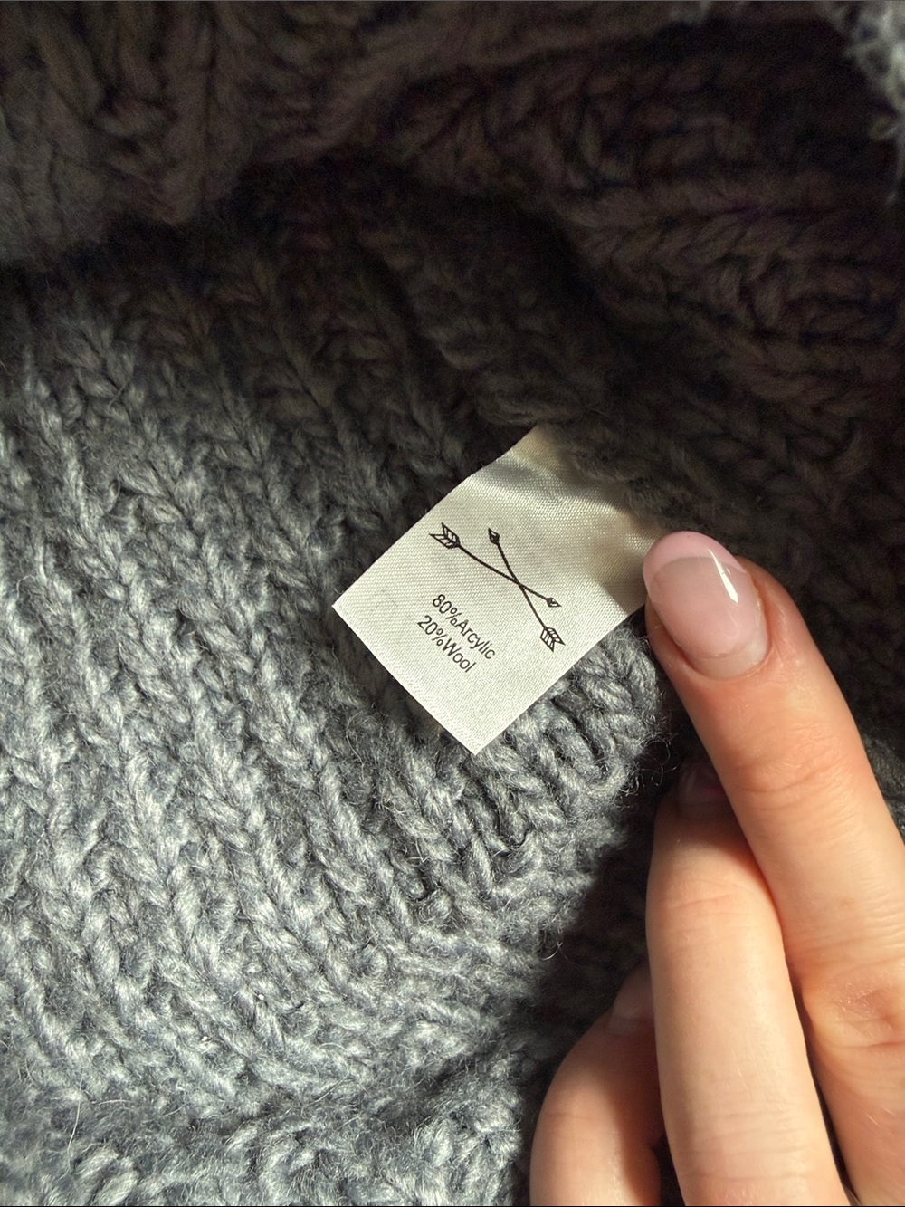 Rylee and Cru Chunky Knit Button-Front Sweater Cardigan in Charcoal Gray - Picture 3 of 4